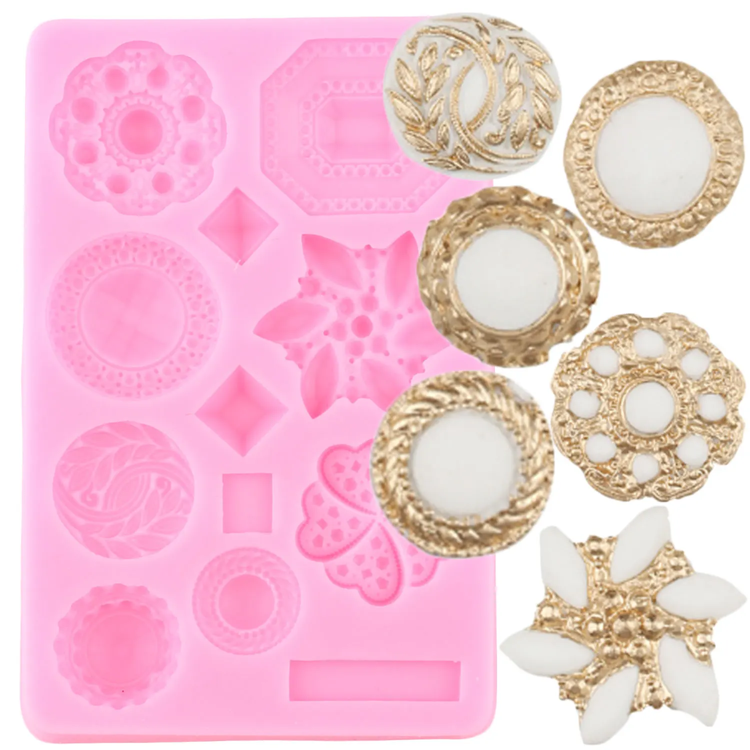 

Jewelry Gems Silicone Mold Cupcake Topper Fondant Molds DIY Wedding Cake Decorating Tools Chocolate Gumpaste Moulds Candy Mould