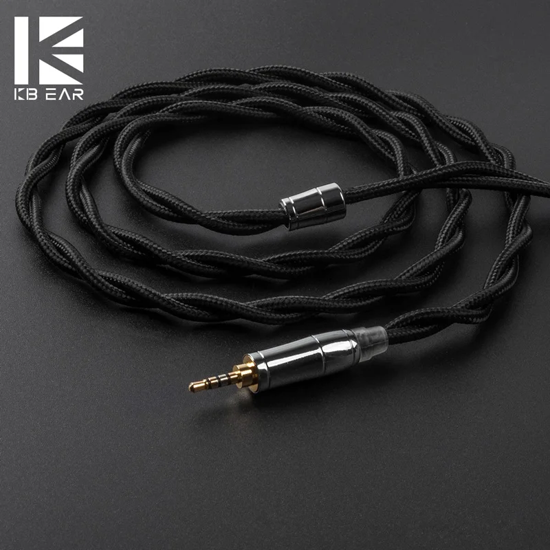 

KBEAR 2-жильный UPOCC однокристальный медный кабель прямой штекер 2,5 мм/3,5 мм/4,4 мм QDC/2PIN/MMCX 1,2 м кабель