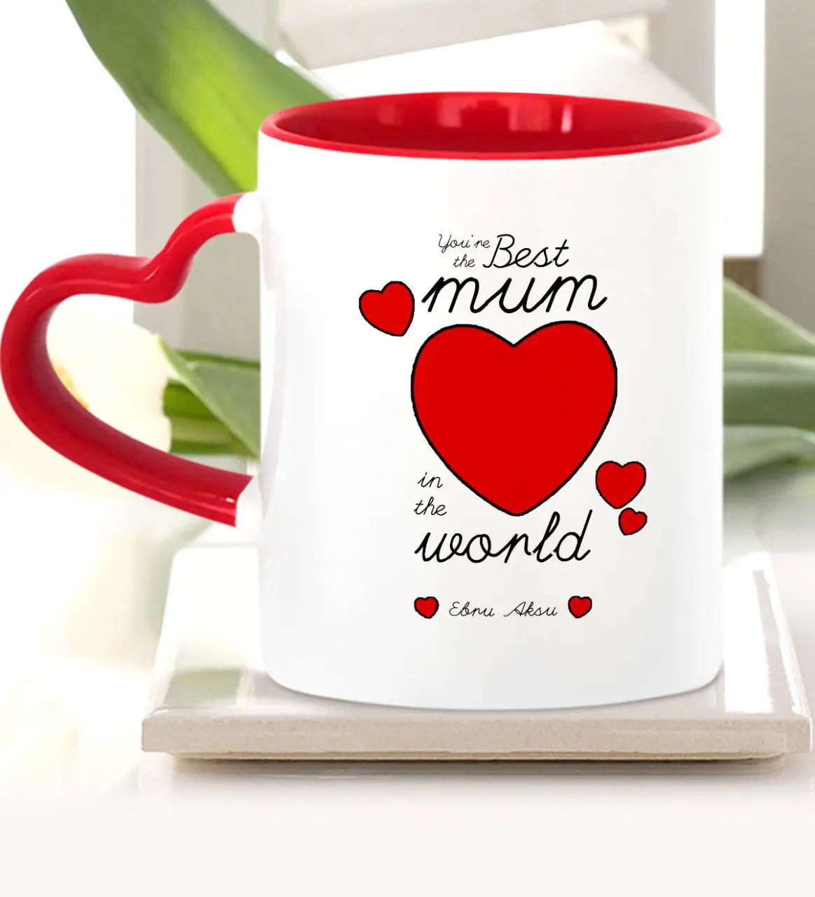 

Personalized World Best Mother Red Heart Mug Cup-13