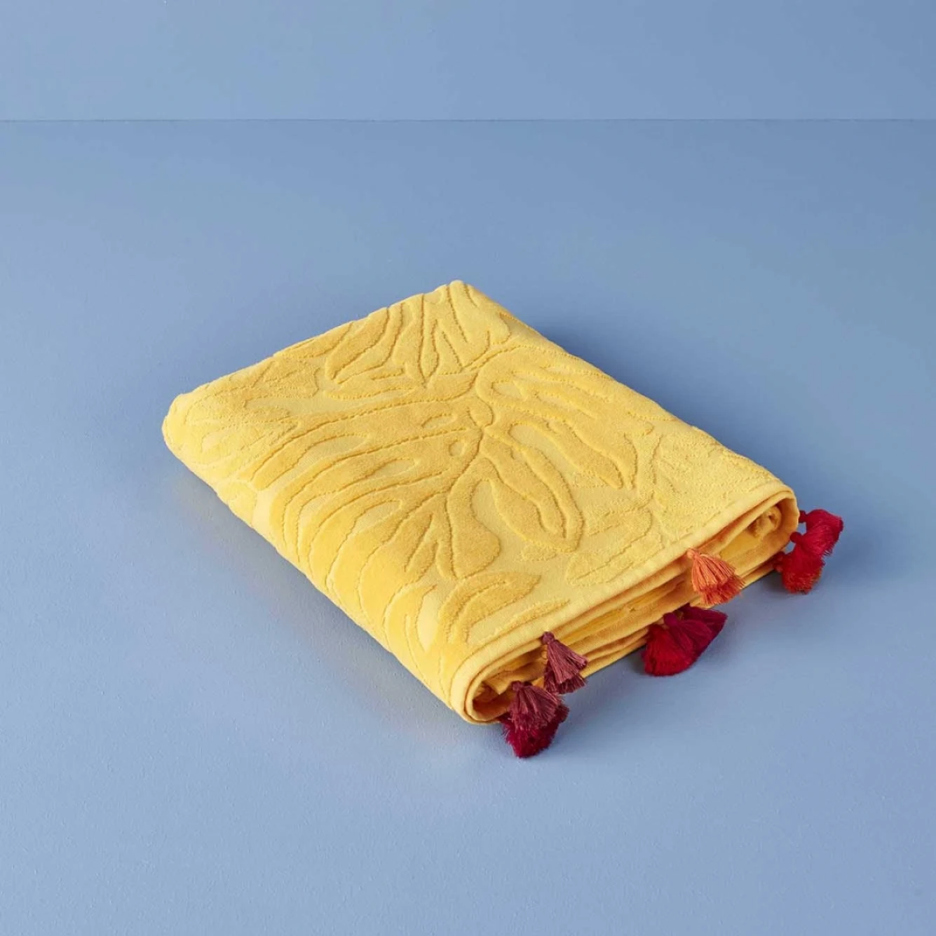 

Majaroca роскошное пляжное полотенце из 100% хлопка с кисточками, бархатное и жаккардовое желтое пляжное полотенце Lux (90x150 см), Сделано в Турции