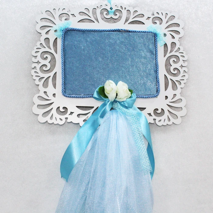 Дверной орнамент детский синий резной квадрат|Душевые двери| |