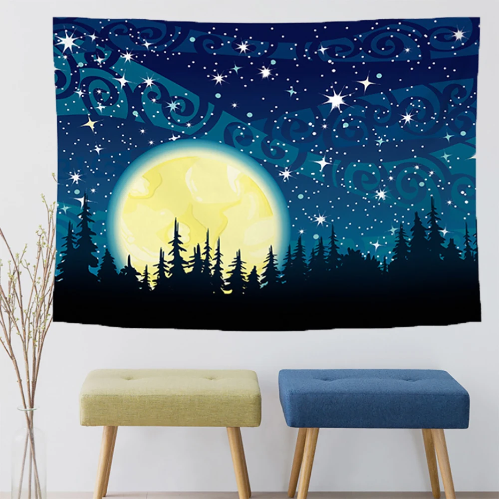 

Таинственный Звездная ночь печатных психоделический гобелен настенный Haning гобелен настенный Декор Одеяло бросить ковер гобелен настенный...