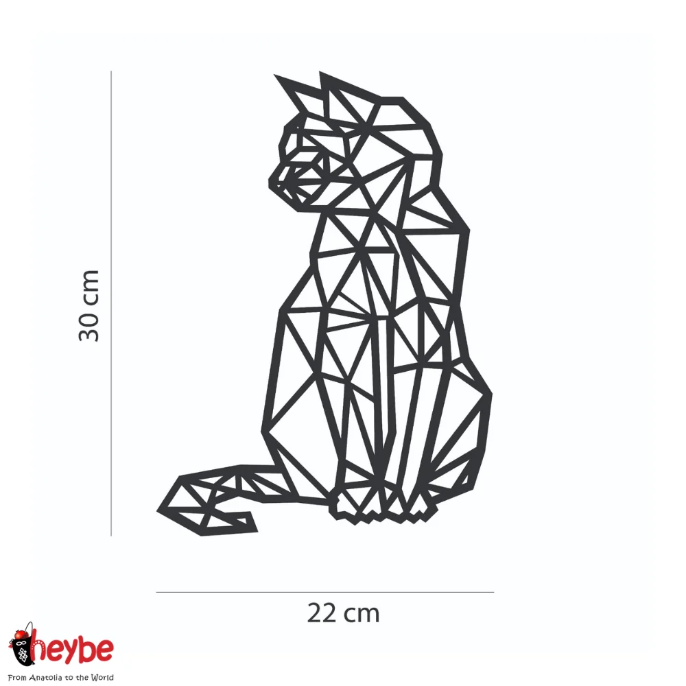 Дерево Украшение Стены Кот Черный Цвет Лазерная Резка Современная Природа