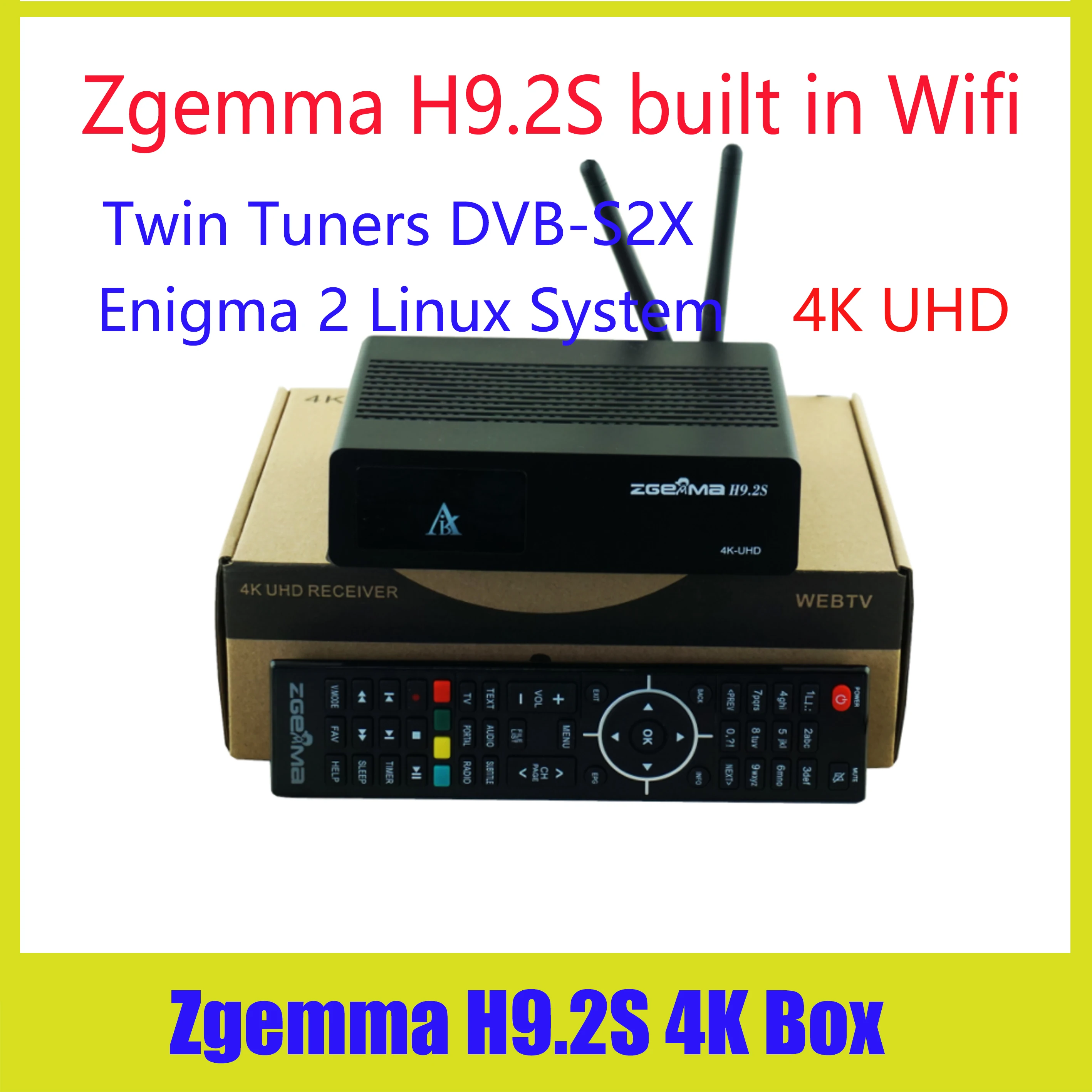 Новейший Zgemma H9.2S HEVC H.265 4k UHD 2160P 2XDVB S2X Enigma 2 Linux 4 1 IP ТВ Сталкер двойной тюнер