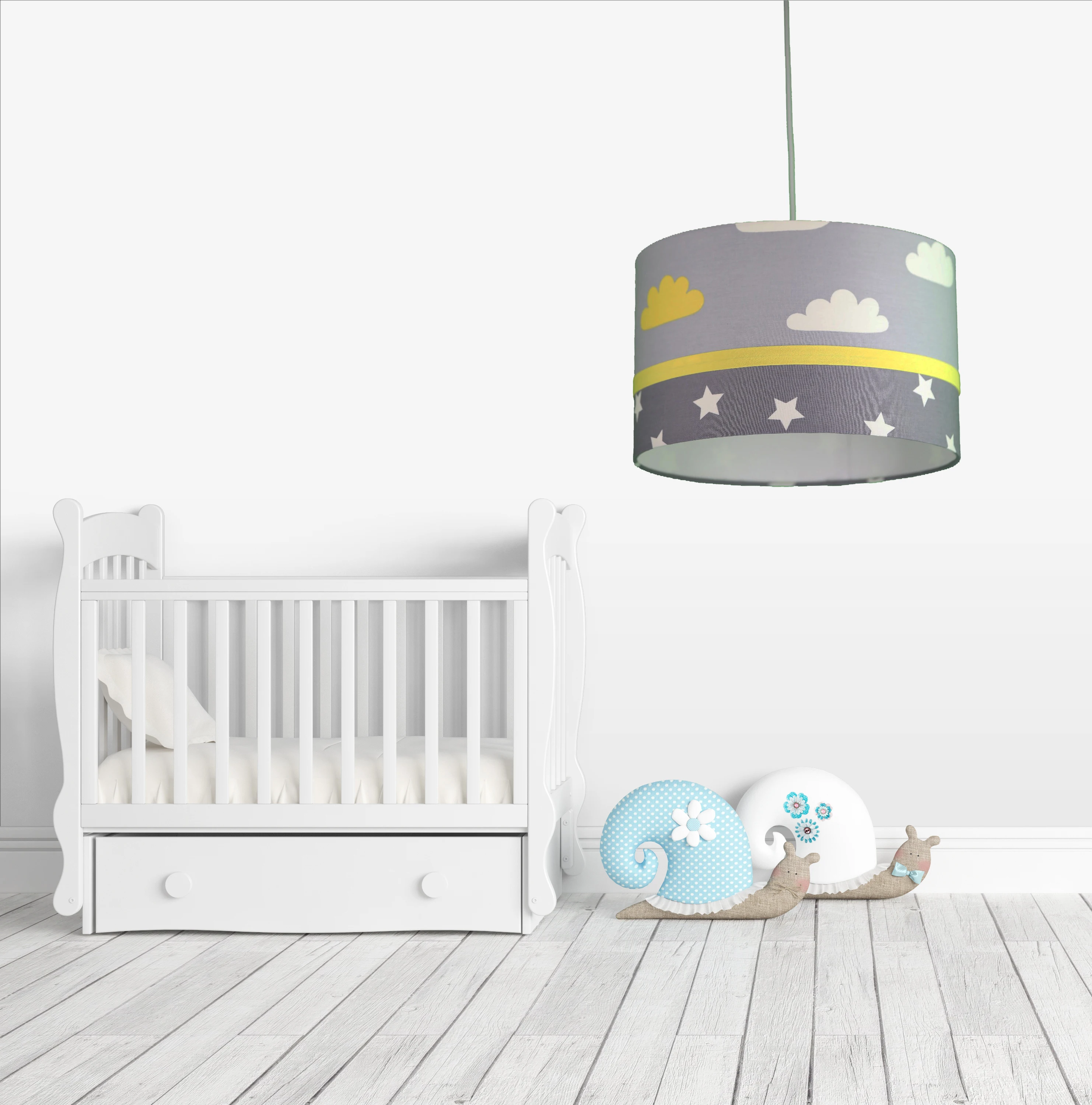 

Child and baby room chandelier lamp with cloud and star pattern