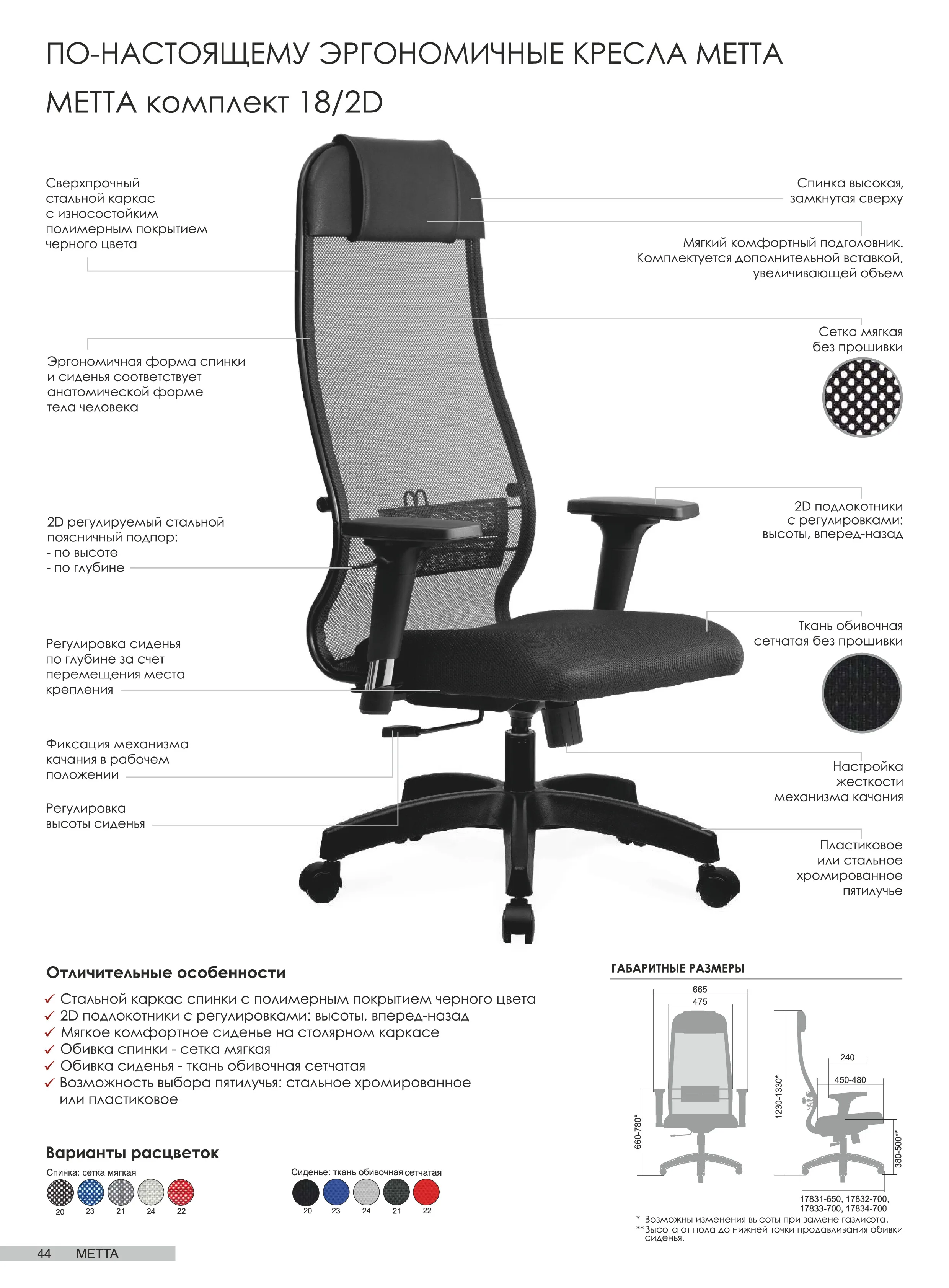 Computer office chair Metta set 18/2D dark gray Gaming Executive chairs Computer's armchair Office's furniture | Мебель