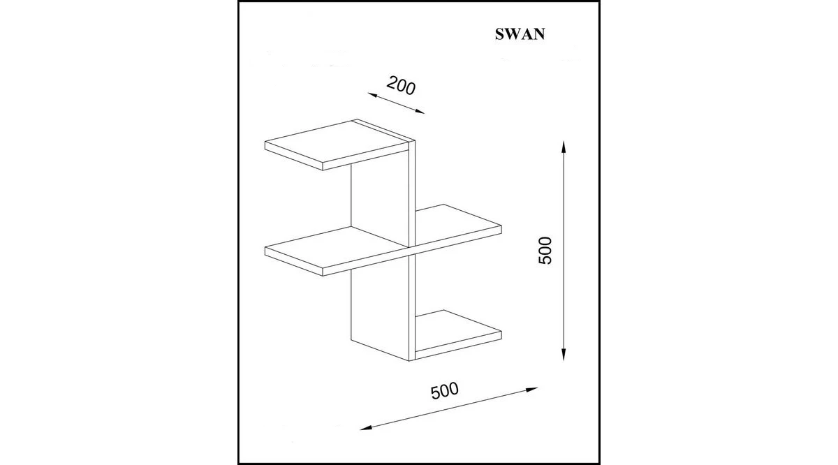 

Ornamental Swan Wall Shelf Walnut