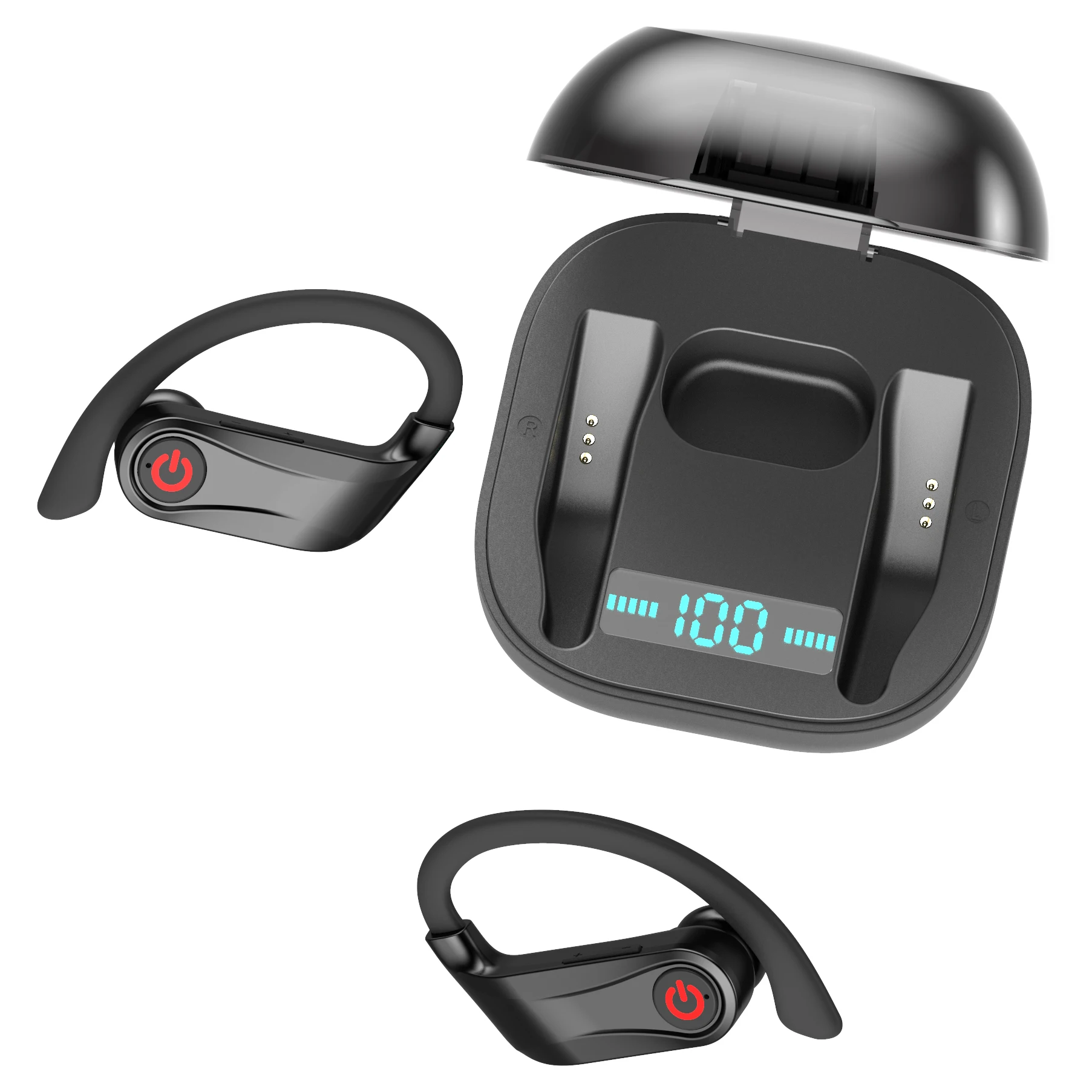 Черные PowerHBQ pro Q62 беспроводные наушники Bluetooth 5 0 стерео спортивные гарнитуры