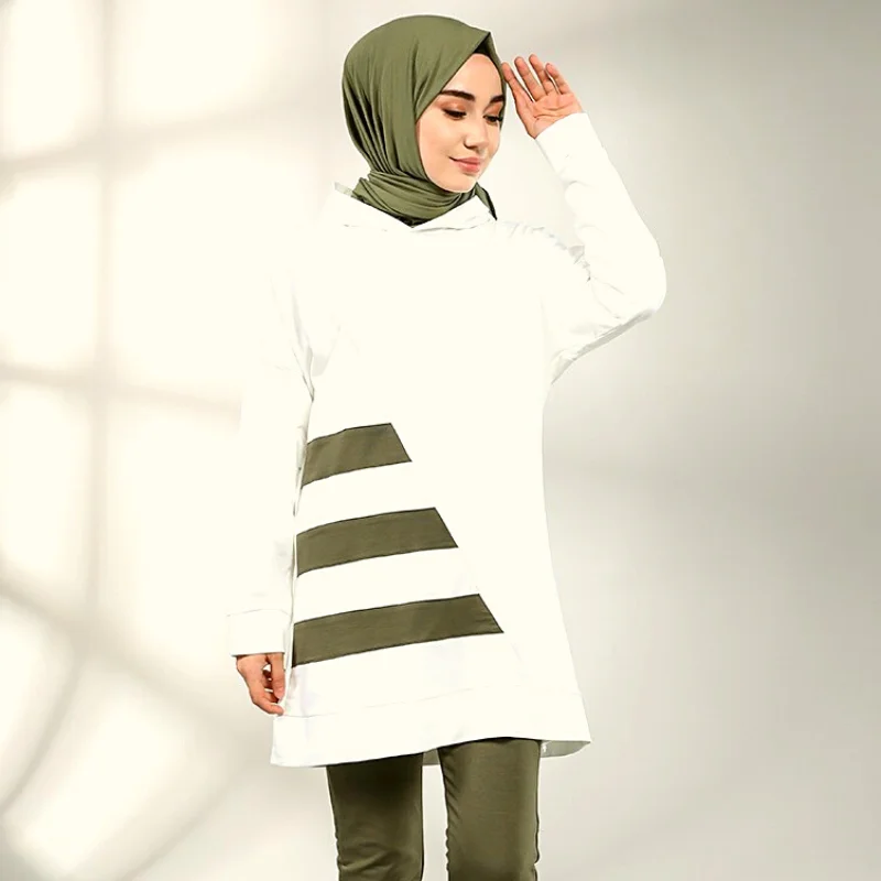 

Two Piece Sets Women Tracksuit Long Sleeve Top + Pants Jogging Abayas muslim Hijab ensemble femme