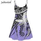 Женское платье без рукавов jackhereluk, фиолетовое платье-комбинация с цветочным принтом и открытой спиной, одежда в стиле Харадзюку