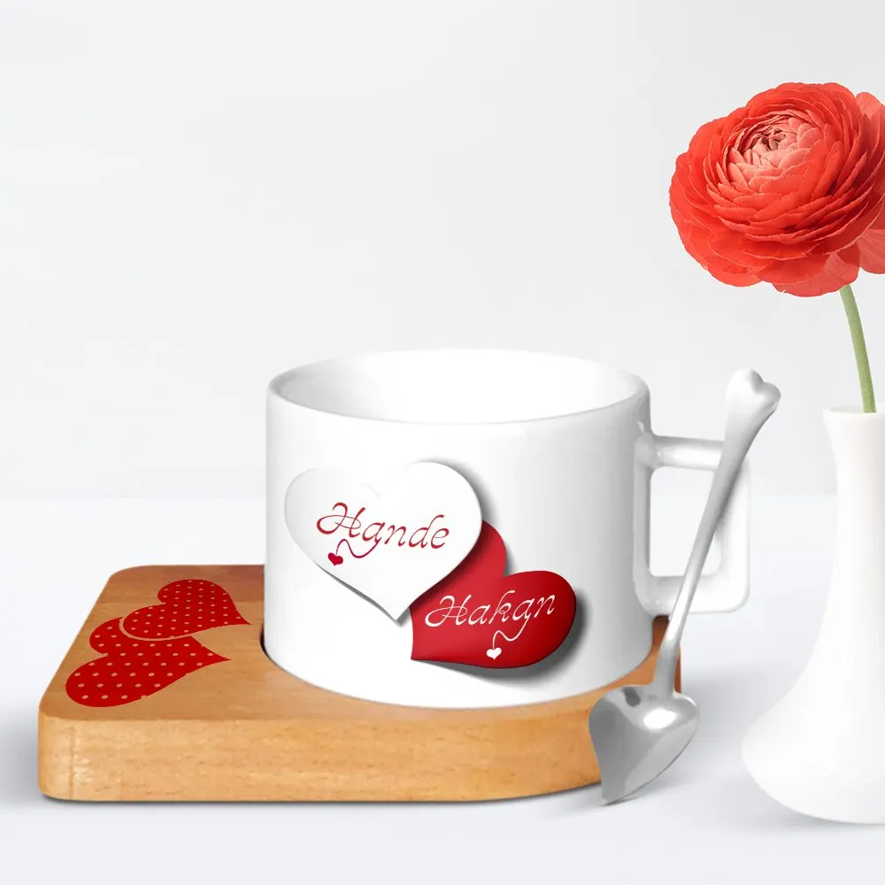 

Personalized Valentine's Day Design Wood Altlıklı Ceramic Cup-26