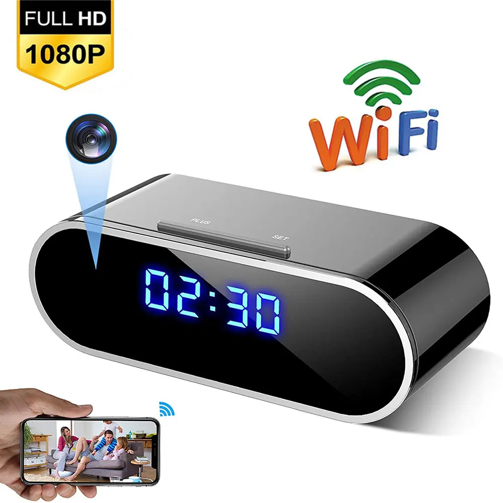 

Беспроводные Часы няня 1080P WIFI мини камера P2P IP/AP безопасность ночное видение датчик движения Скрытая TF карта дистанционный монитор