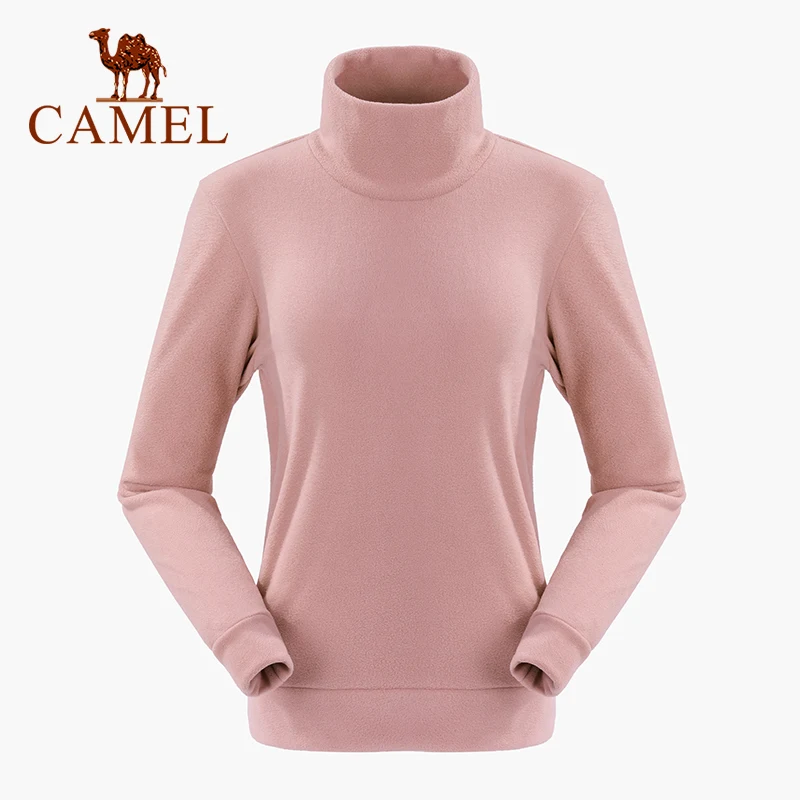 Рубашка флисовая с длинным рукавом и высоким воротником для спорта на открытом