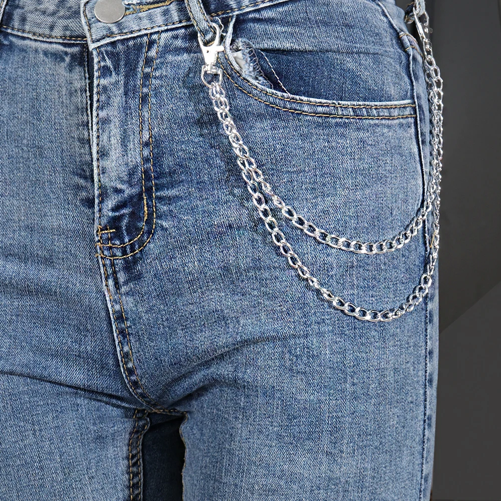 2022 Punk Chain On The Jeans Pants Women Pentagram Keychains for Men Unisex Egirl  eBoy Harajuku Goth Aesthetic Accessories
