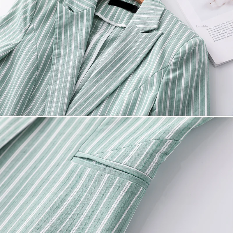 Lenshin полосатая куртка для женщин летняя одежда женское повседневное стильное