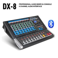 debra audio dx 8 8 channel audio mixer dj controller sound board with 24 dsp effect usb bluetooth xlr jack aux input