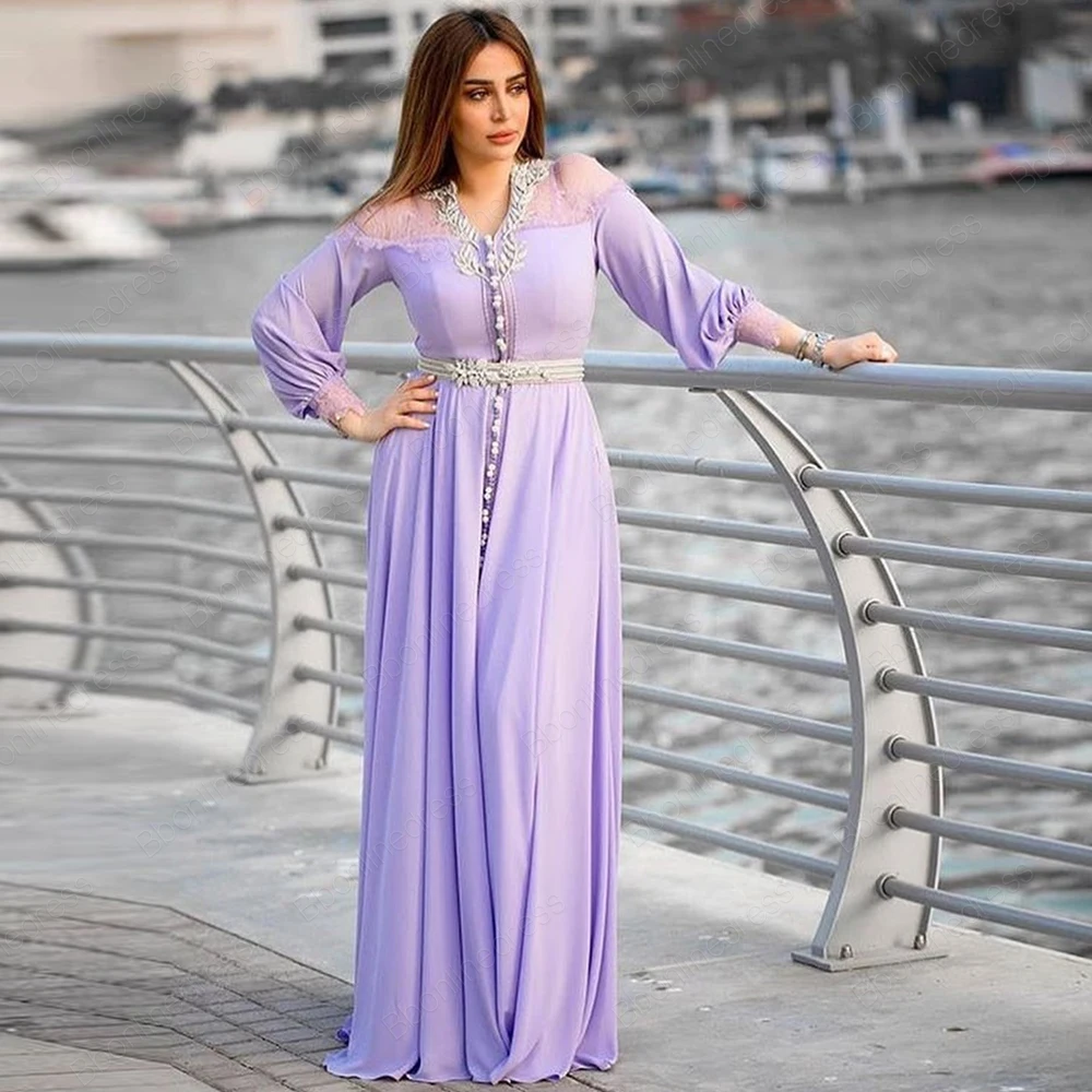 

Bbonlinedress Moroccan Kaftan Evening Dresses Emboridery Appliques Long Evening Dress Full Sleeve Arabic Muslim Formal Gown
