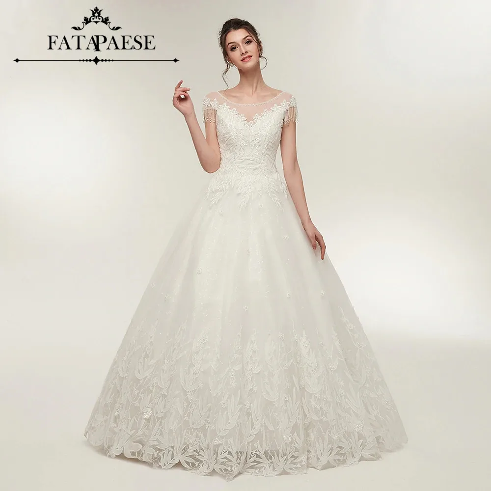 Элегантное бальное платье с круглым вырезом свадебные платья