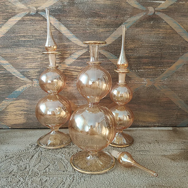 Наборы флаконов для духов из 3 предметов. Выдувное стекло. Ручная работа. Дизайн.