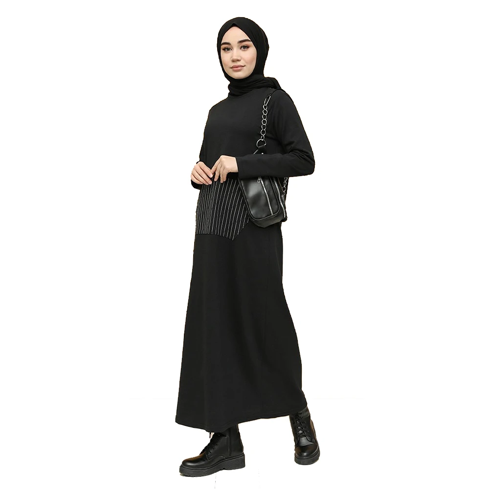 

Kangaroo Pocket Sport Dress Dubai Turkey Muslim Fashion Hijab Dres Islamic Clothing African Dress For Women Robe New Season 2021