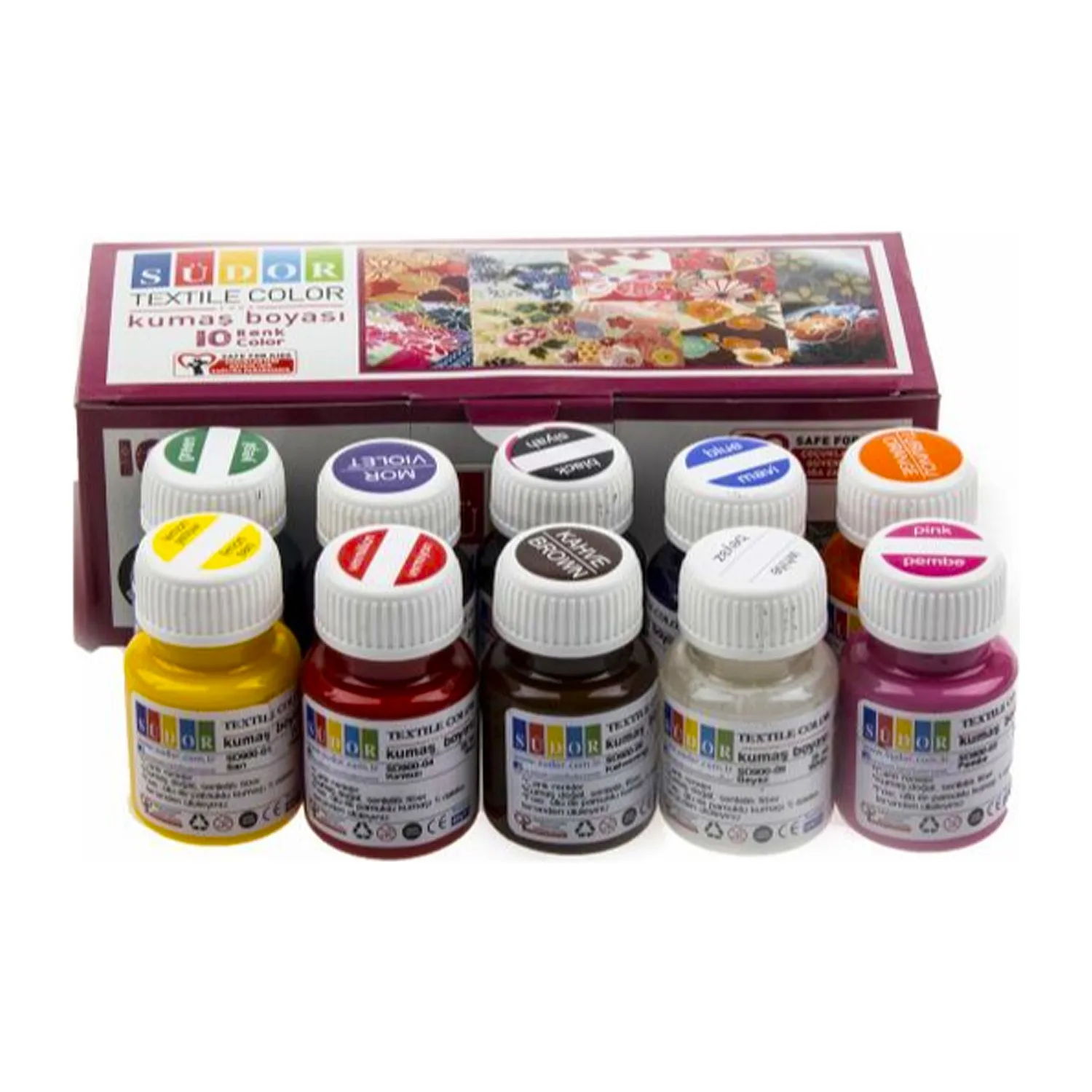 Набор для рисования на ткани 10 цветов 25 мл шт. | Канцтовары офиса и дома