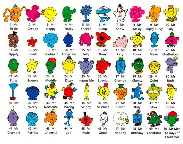 Набор книг в коробке Mr Men set 50 books / Little Miss 37 обучение английскому | Канцтовары для