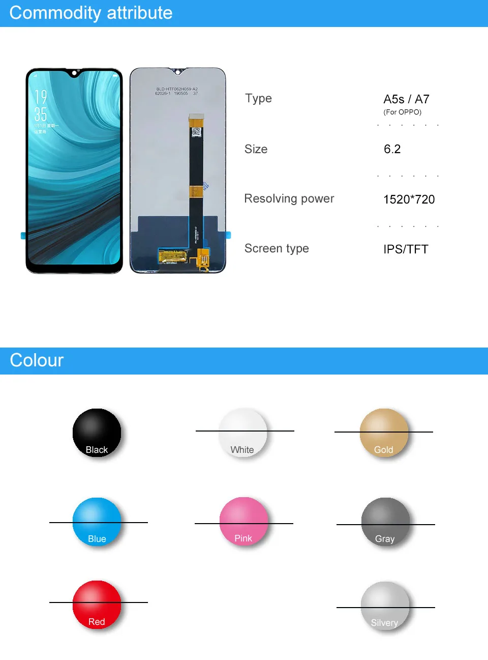 20 шт. для Oppo A5S CPH1909 A7 Aassembly Полный ЖК-дисплей для OPPO A5s AX5S ЖК-дисплей сенсорный экран панель дигитайзер сенсор DHL