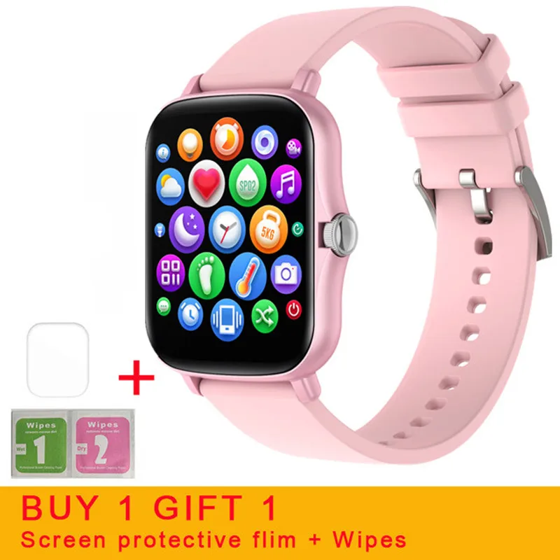 2021 умные часы с сенсорным экраном для женщин IPX7 Водонепроницаемый фитнес трекер