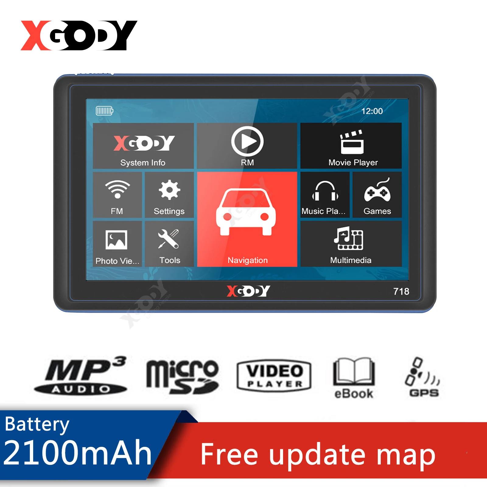 

XGODY GPS-навигатор для автомобиля 7 дюймов 128 + 8 Гб, GPS-навигатор для грузовика, сенсорный экран, Fm, Россия, Европа, Америка, Бесплатная карта 2020, GPS ...
