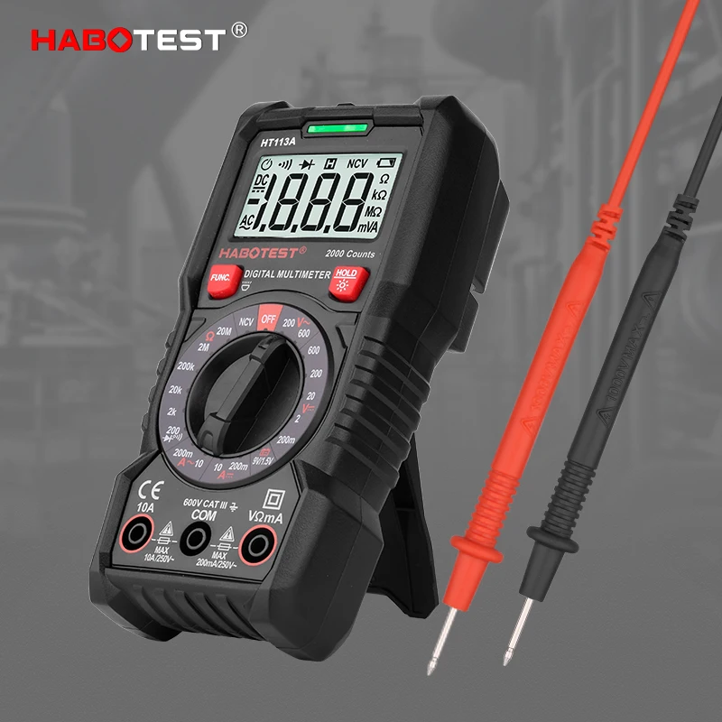 Мультиметр HABOTEST HT113 цифровой профессиональный 600 В мкА Ма-Ма AC/DC Ом диодный зуммер