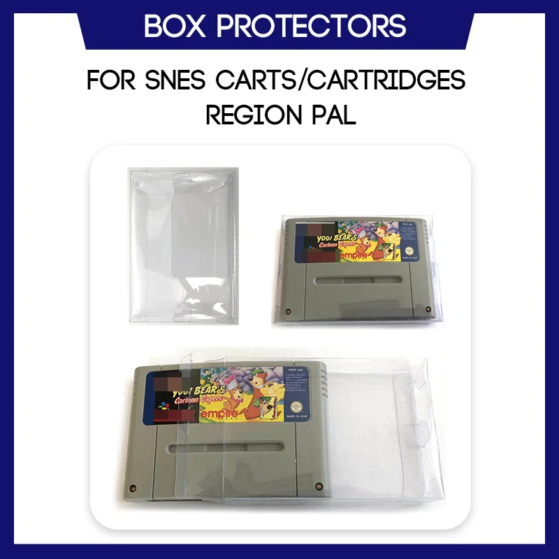 Защитная коробка для SNES Super Nintendo Cart картридж игры PAL сделанный на заказ прозрачный