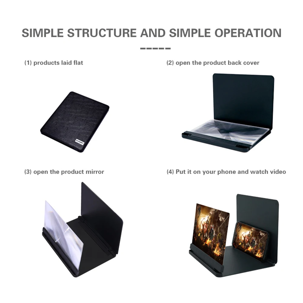 9 дюймовый кожа зерна Мобильный Телефон увеличитель экрана ультра тонкий высокой