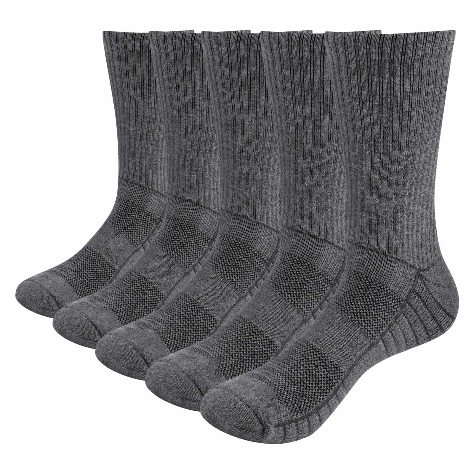 YUEDGE-Calcetines atléticos transpirables para hombre, medias informales acolchadas para entrenamiento en el gimnasio, calcetín de trabajo con suela acolchada, talla 6-13