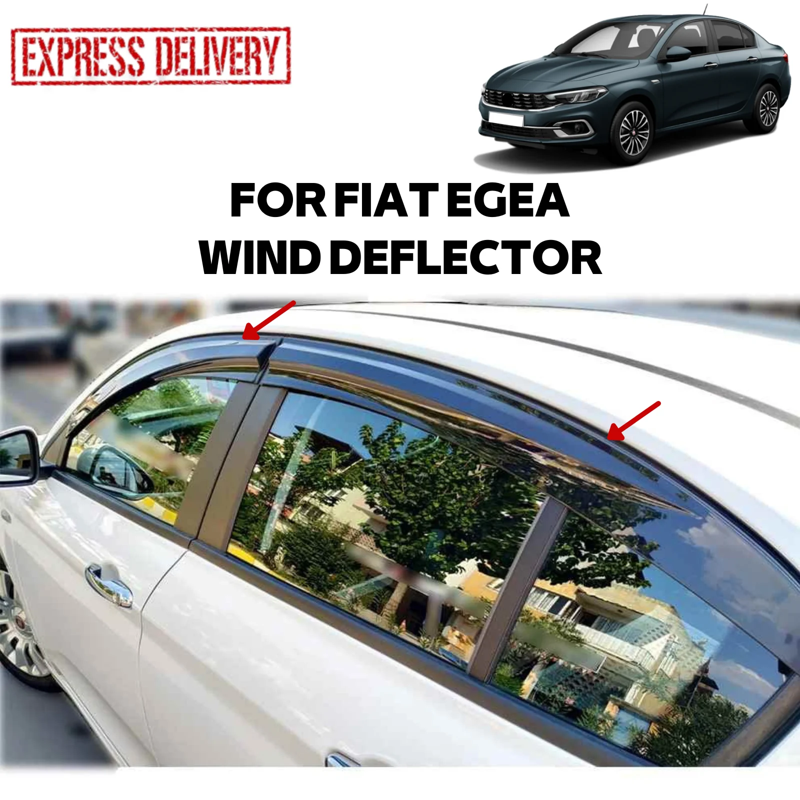 

FOR FIAT EGEA 2016-GLASS RÜZGARLIĞI MUGEN 4 PIECE CAR RAIN PROTECTION ACCESSORY DOOR REPLACEMENT PARÇA