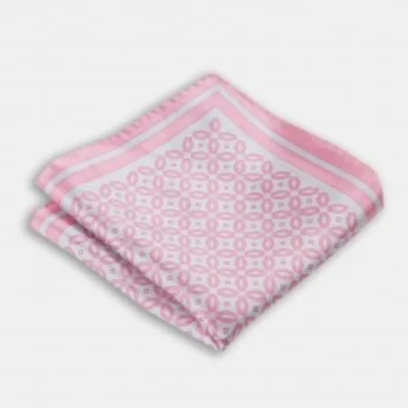 

Pink pattern gray silk handkerchief 67827197
