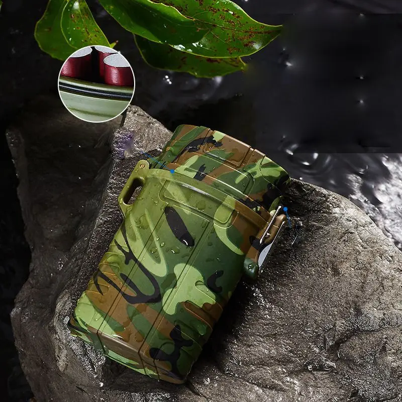 

NEW Portable Outdoor Waterproof Rechargeable Cigarette Case USB Charging Windproof Lighter Containing 20 Ordinary Cigarettes