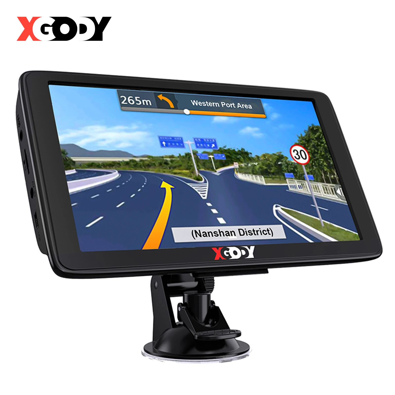 

7-дюймовый GPS-навигатор для грузовика XGODY, сенсорный телефон, спутниковый навигатор, Автомобильная GPS-навигация без Bluetooth, 256 м + 8 Гб, Карта Евро...