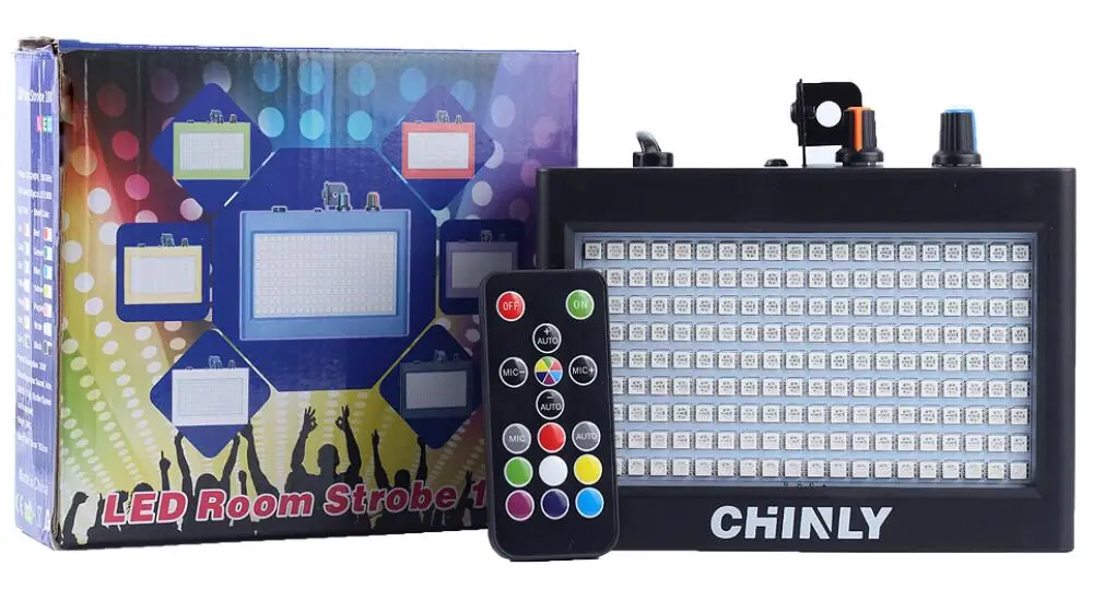 CHINLY 180 светодиодов стробоскоп вспышка светильник портативный 35 Вт RGB пульт ДУ со звуковым управлением стробоскоп Регулируемая скорость для сцены диско бар вечерние клуб