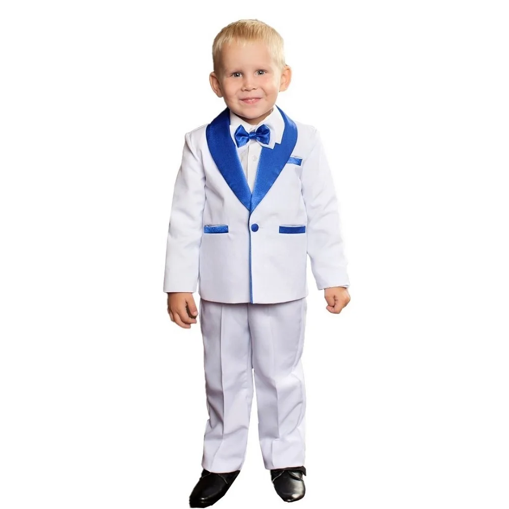 Костюм смокинг Лиола для мальчика белый с синим размер 80| |