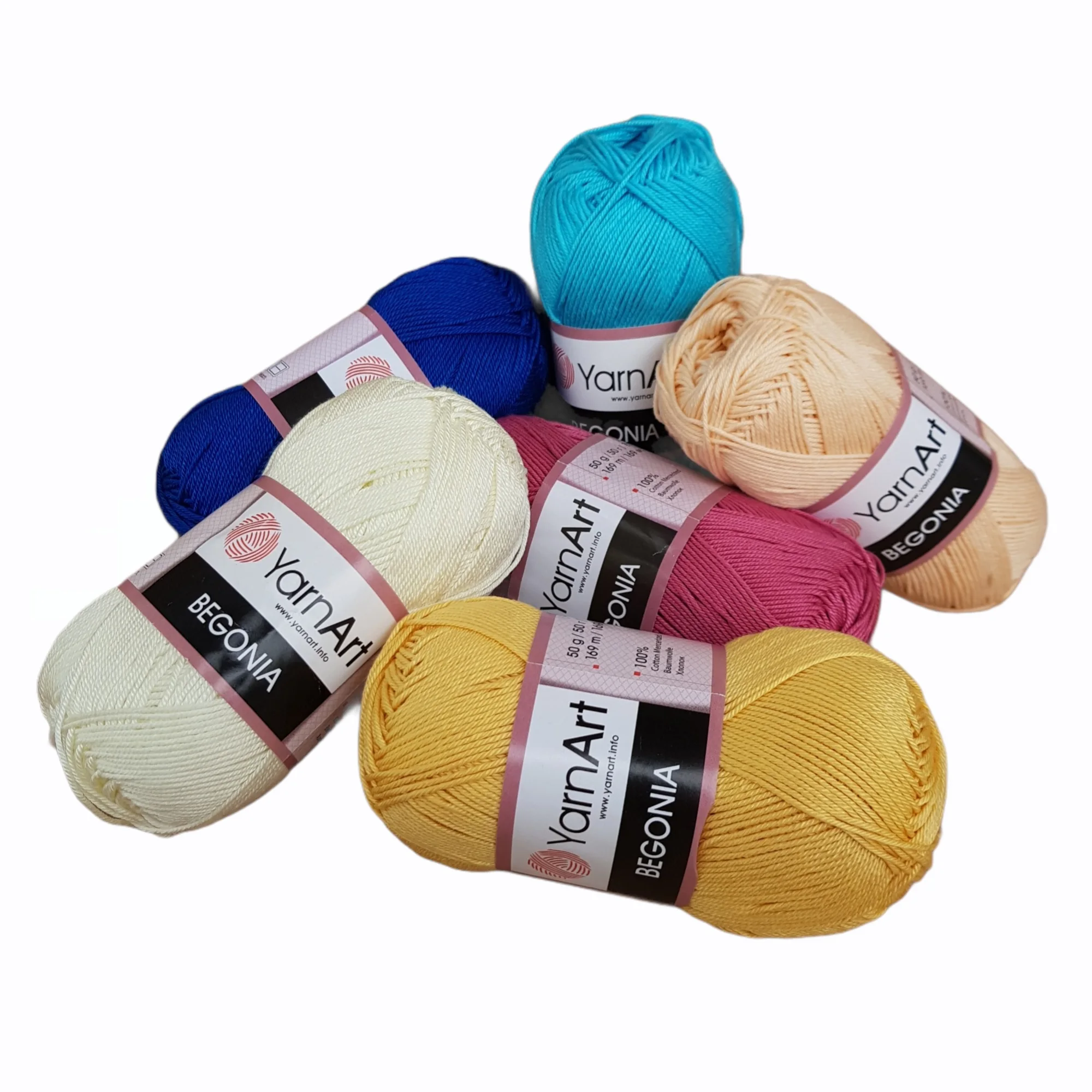 

Yarnart Begonia Yarn %100 Mercerized Cotton 50gr-169m Crochet,Knitting, Dress, Shorts, Blouse, Lace, Colorful, High Quality