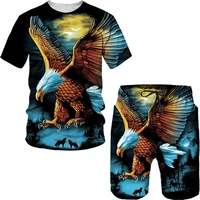 soaring eagle 3d print mens t shirts o neck short sleeve oversized tops animal graphic tees streetwear summer mens tracksuit