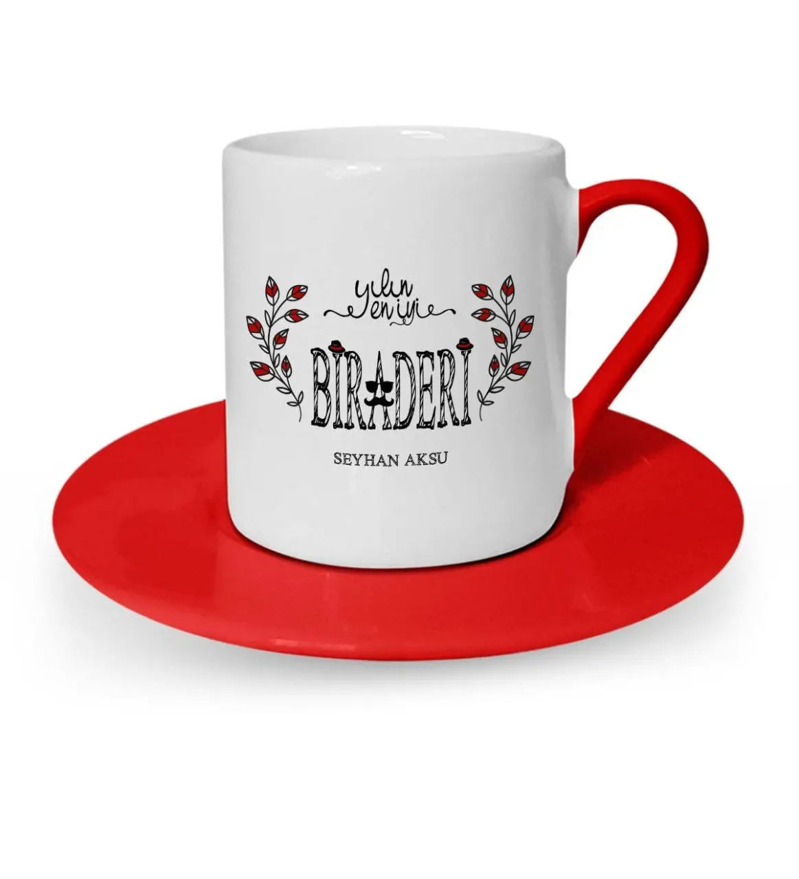 

Personalized The Year 'S Best Biraderi Red Turkish coffee Cup