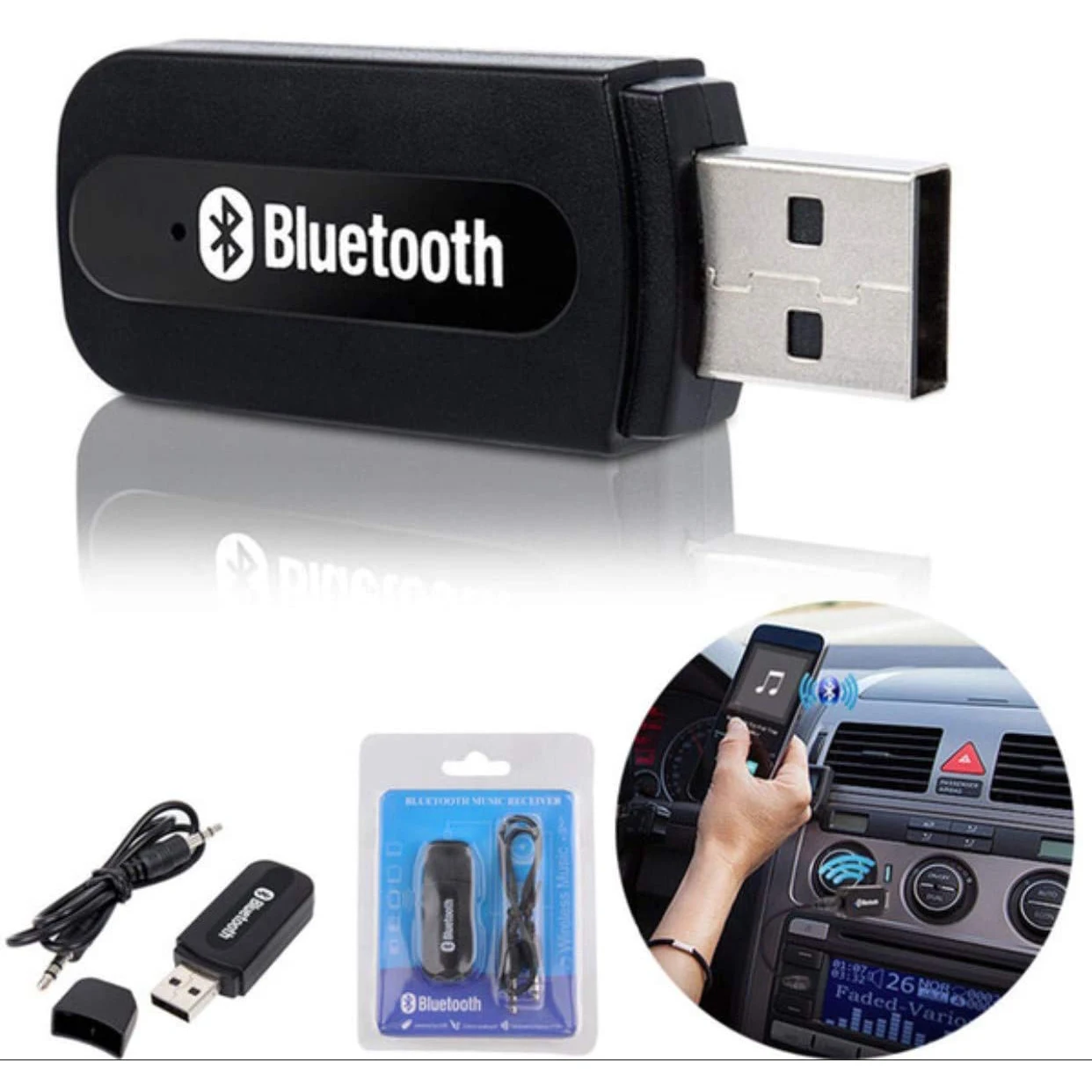 Беспроводной автомобильный адаптер USB 3 5 мм Jack AUX стерео Музыка приемник Bluetooth