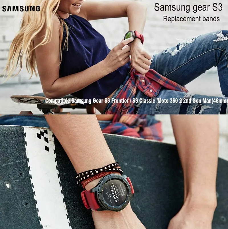 Ремешок для samsung gear S3 Frontier Galaxy watch 46 мм Активные мужские ремешки 22 мм силиконовый браслет ремешок для часов huawei watch gt 2