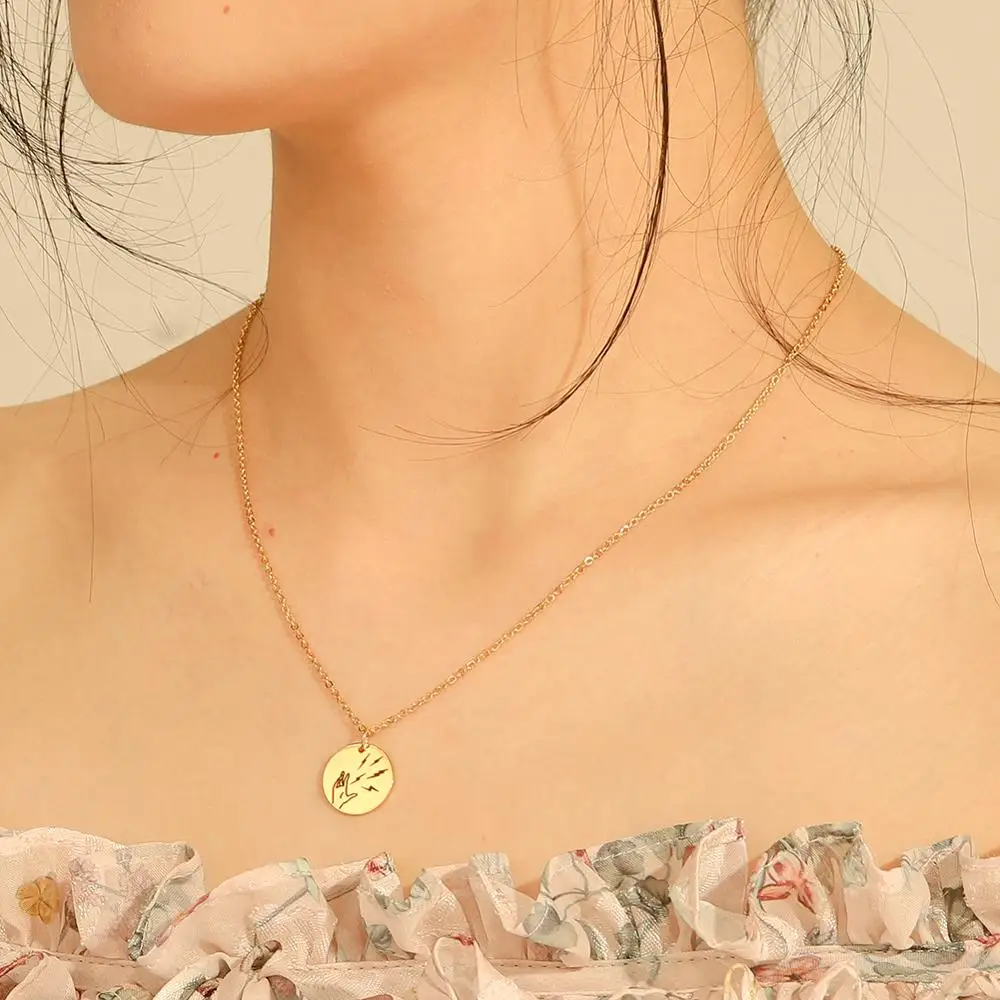 Likgreat Thunder ручная подвеска ожерелья для женщин влюбленных нержавеющая сталь шарм