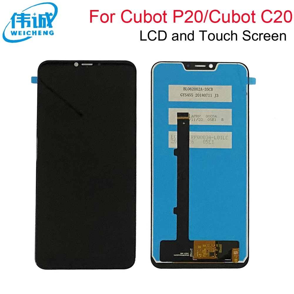 Для 100% оригинального Cubot P20 ЖК-дисплей + сенсорный экран дигитайзер в сборе сменный дисплей 6,18 дюйма для Cubot C20 LCD