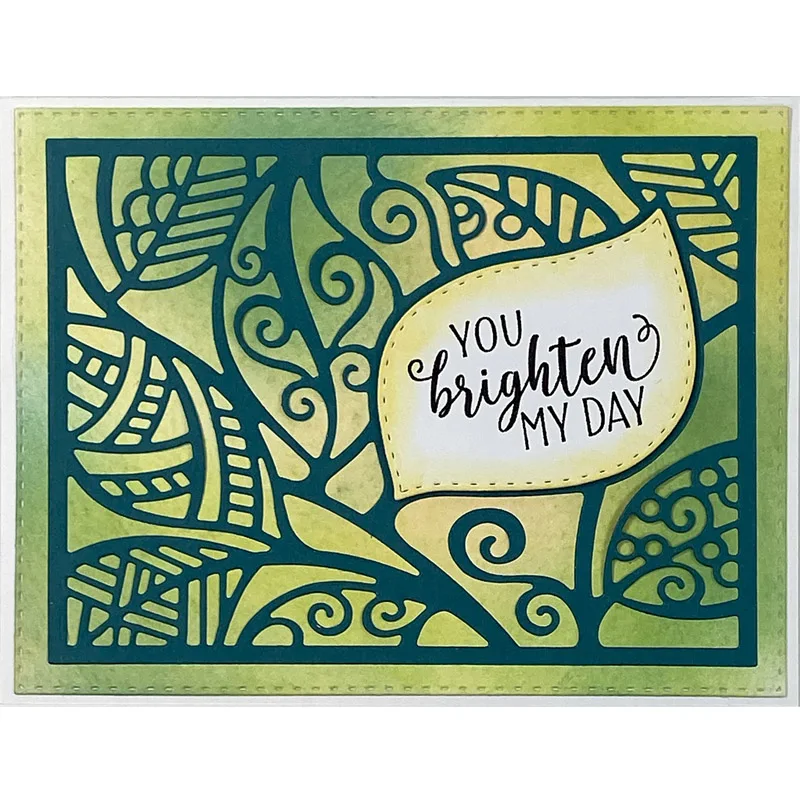 

Rectangle Frame Hollow Leaves Clear Stamp and Cutting Dies DIY Card Album Make Scrapbook Crafts Stencil New Supplies 2020