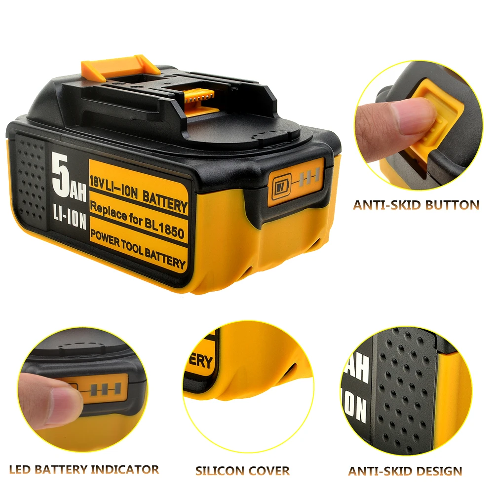 

New Original 18V Real 5000mAh Replacement Rechargeable Battery For MAKITA Li-ion Batteries for Power Tools LB1850