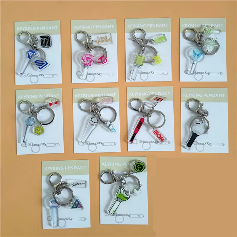 

KPOP Acrylic Key Chain Bangtan Boys Stray Kids Super M IU Monsta X MAMAMOO ENHYPEN Korea Groups Fans Collection
