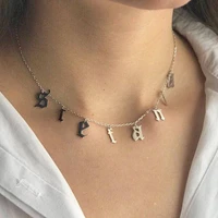 letter necklace women jewelry couple gift necklace choker initial necklace old english name necklace custom name jewelry gift